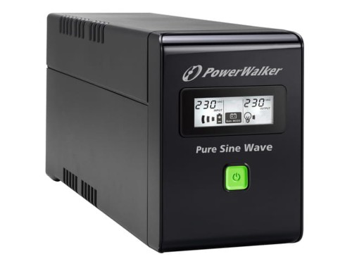 UPS POWERWALKER LINE-INTERACTIVE 800VA 3X IEC 230V, PURE SINE WAVE, RJ11/45 IN/OUT, USB, LCD-1151382