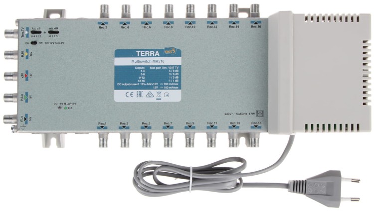 MULTISWITCH MR-516 5 WEJŚĆ/16 WYJŚĆ TERRA-921650