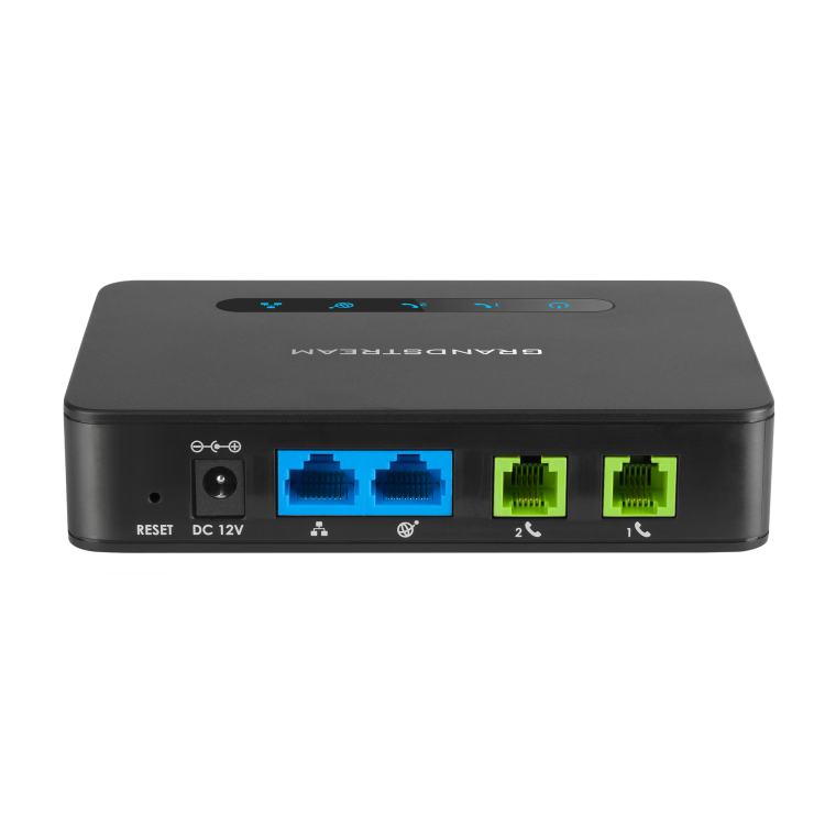 Grandstream HT812 – bramka VoIP – panel złączy