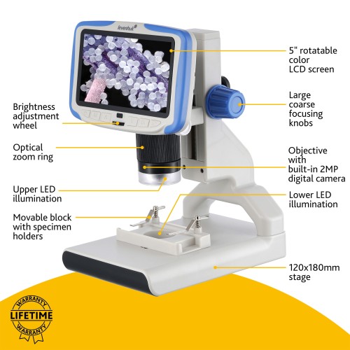 Mikroskop cyfrowy Levenhuk Rainbow DM500 LCD-1427958