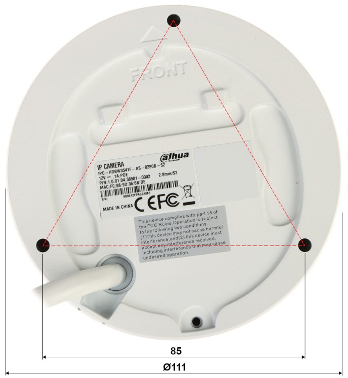 KAMERA WANDALOODPORNA IP IPC-HDBW3541F-AS-0280B-S2 - 5Mpx 2.8mm DAHUA-1446569