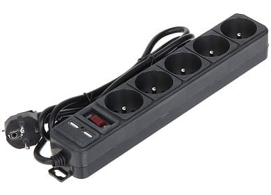LISTWA ZASILAJĄCA AK-SP-05U (5 GNIAZD + 2 USB) AKYGA-1347189