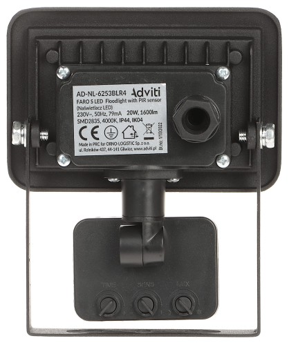 REFLEKTOR LED Z CZUJNIKIEM RUCHU AD-NL-6253BLR4 ADVITI-1469628