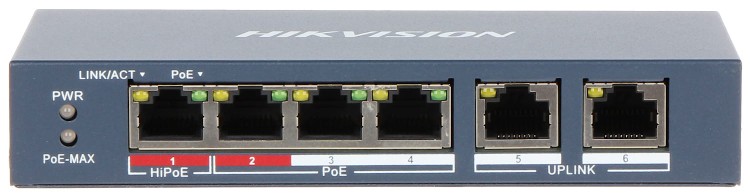 SWITCH POE DS-3E0106HP-E 4-PORTOWY Hikvision-1338242