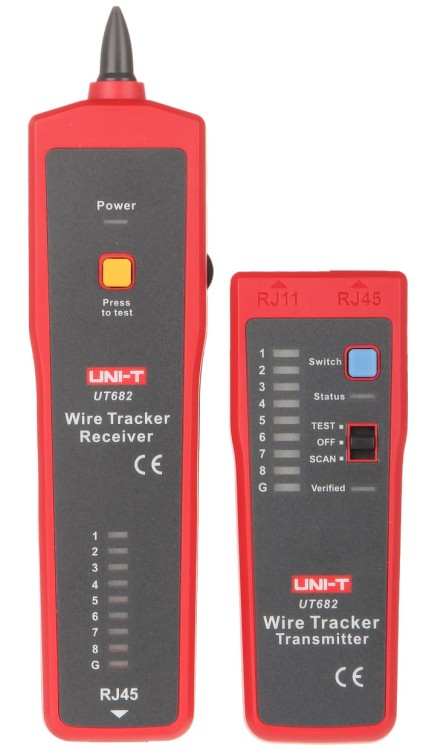 DETEKTOR PAR PRZEWODÓW Z TESTEREM KABLI RJ-45 UT-682 UNI-T-1332528