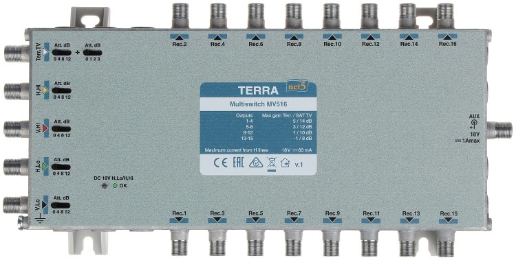 MULTISWITCH MV-516 5 WEJŚĆ/16 WYJŚĆ TERRA-1341925