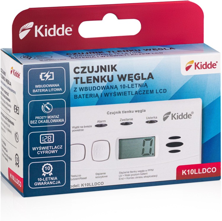 Czujnik czadu z wyświetlaczem Kidde K10LLDCO-1500997
