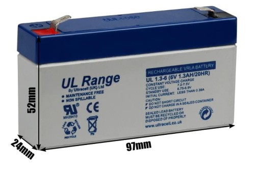 Akumulator AGM ULTRACELL UL 6V 1.3Ah-1515919