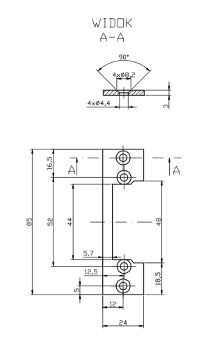 Płaskownik HARTTE OK-P1 krótki, S, 3mm, STC, otwarty-1565703