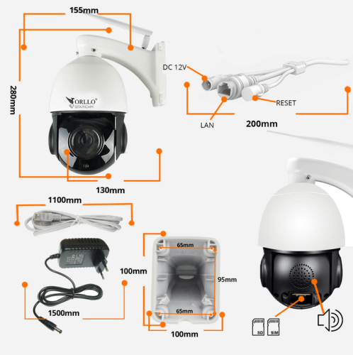 Kamera IP ORLLO Z18 obrotowa zewnętrzna SIM 4MP-1565275