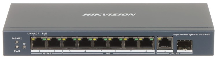 SWITCH POE DS-3E0510HP-E 8-PORTOWY SFP Hikvision-1580704