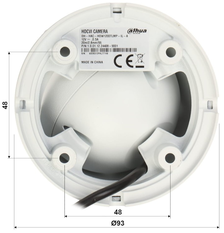 KAMERA AHD, HD-CVI, HD-TVI, PAL HAC-HDW1200TLM-IL-A-0280B-S6 - 1080p 2.8mm DAHUA-1579881