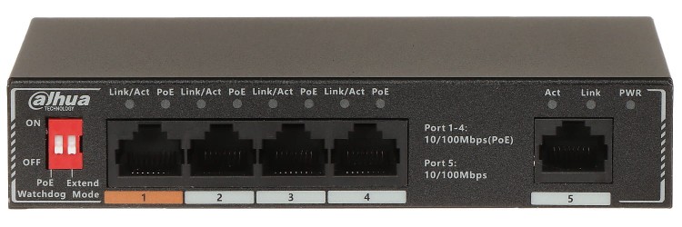 SWITCH POE SF1005P 4-PORTOWY DAHUA-1624054