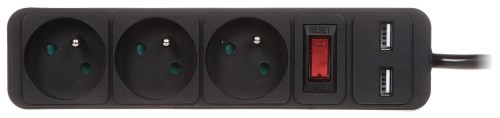 LISTWA ZASILAJĄCA PR-1.5M-3G-SW/USB/B (3 GNIAZDA + 2 USB) 1.3m-1664861