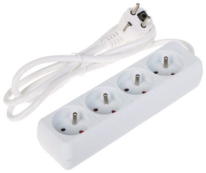 LISTWA ZASILAJĄCA PR-1.5M-4G/W (4 GNIAZDA) 1.3m-1664866