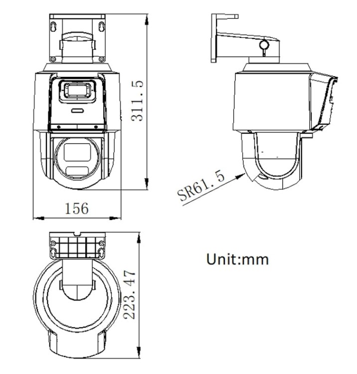 KAMERA IP SZYBKOOBROTOWA ZEWNĘTRZNA DS-2SE3C410MWG-E/14(2.8MM) TandemVu - 3.7Mpx 5.76... 57.6mm Hikvision-1689881