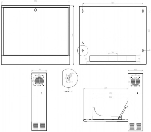 SZAFA RACK WISZĄCA CR19-2U-130-W-1683794