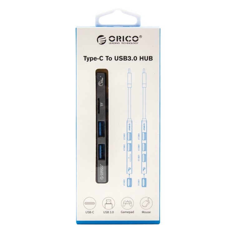 Orico Hub USB-C 3xport USB-A, czytnik microSD, alu-1635748