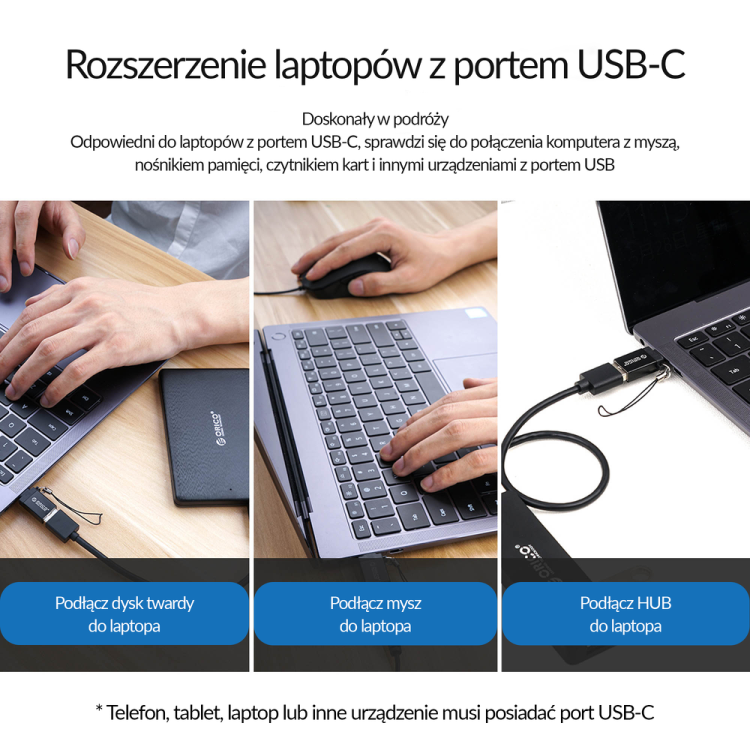Orico Adapter USB-C na USB-A 3.1 alu zawieszka-1634481