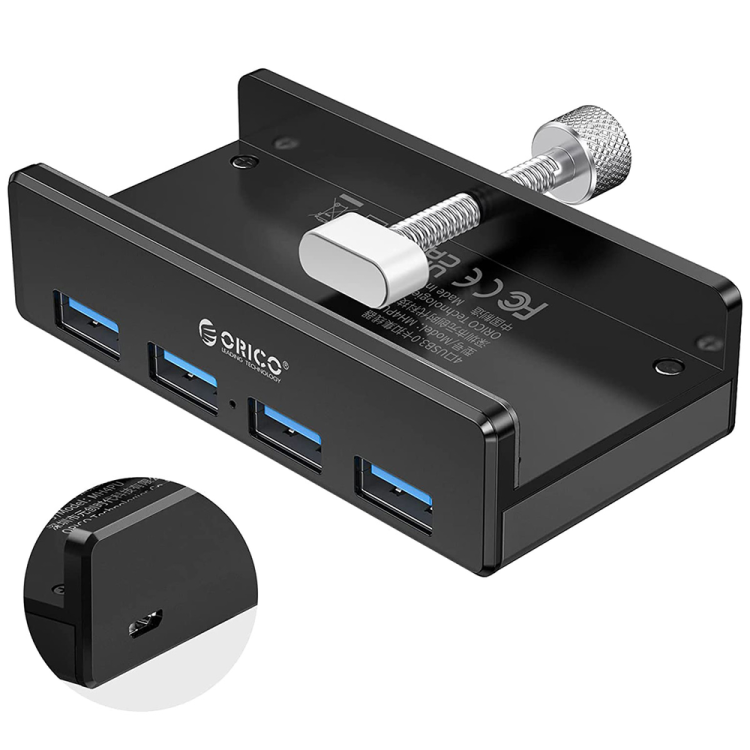 Orico Hub aktywny biurkowy 4*USB-A 5Gbps czarny-1637319