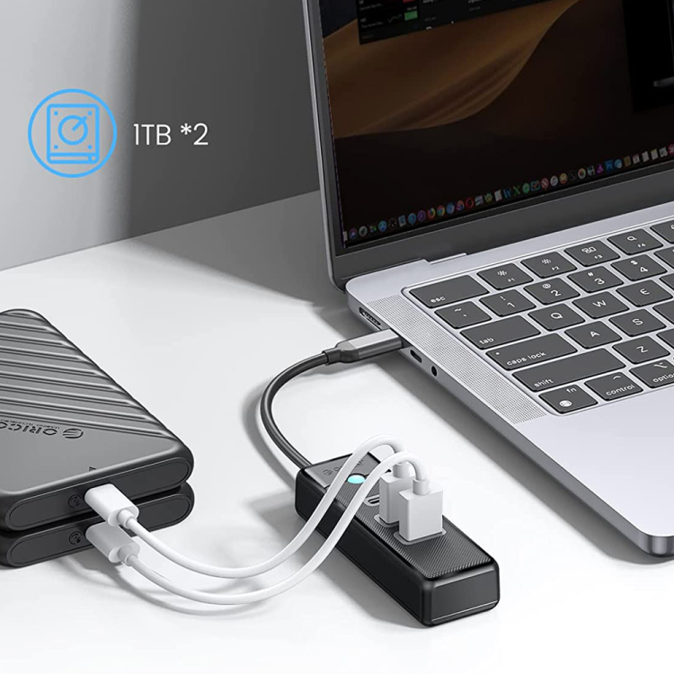 Orico Hub USB-C 2x USB-A 3.1 + USB-C czarny-1525320