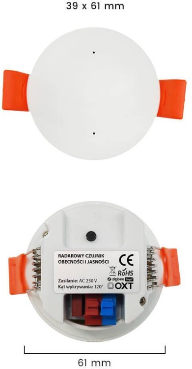 OXT Czujnik radar obecności jasności 230V ZigBee TUYA-1799661