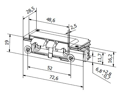 Elektrozaczep HARTTE XS12RM-C seria XS 12V DC rew. z monitoringiem i wyślizgiem-1547450