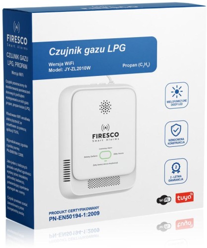 Czujnik gazu LPG Propan-Butan Firesco JY-ZL2010W z WiFi aplikacja Tuya-1642126