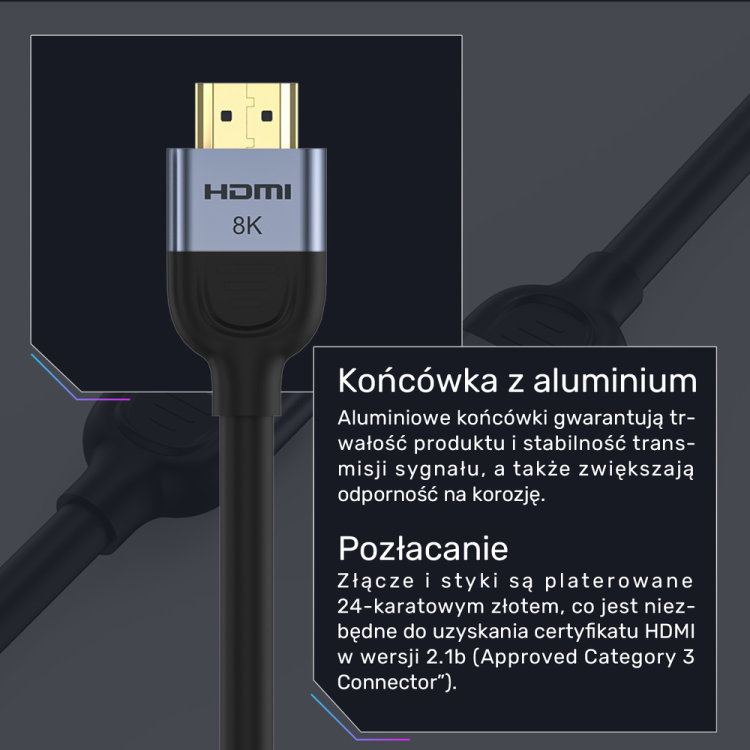 Unitek Kabel HDMI 2.1 8K 60Hz, czarny, 2m-1783237