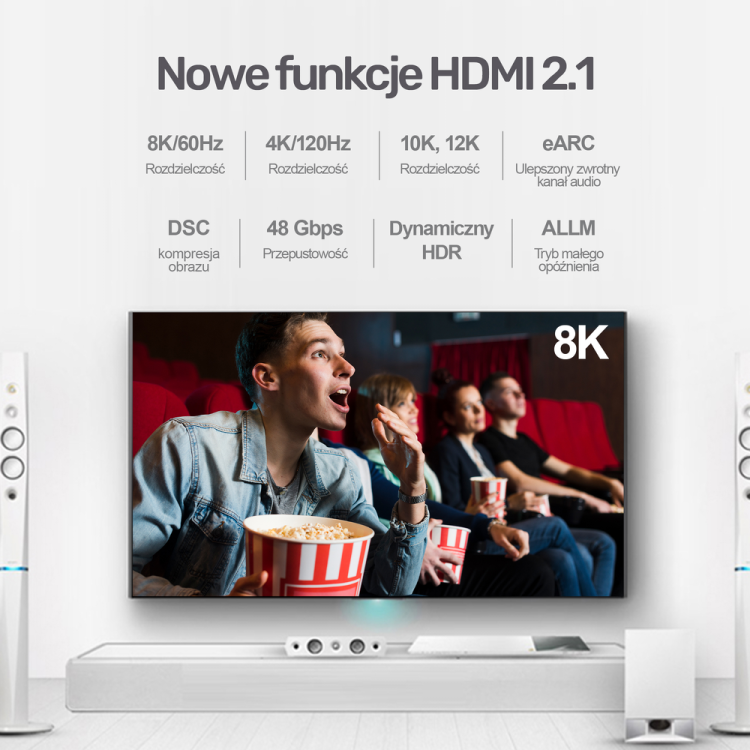 Unitek przewód HDMI 2.1 8K, UHD, 5 m - C140W-1634504