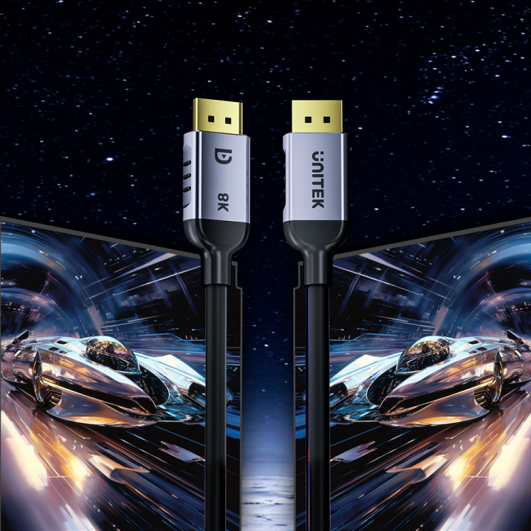 Unitek kabel DisplayPort 1.4 8k 60hz, 4k 240hz, HDR, HDCP 2.3, DSC 1.2, 1m-1783306