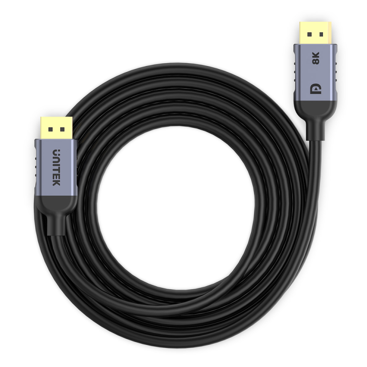 Unitek kabel DisplayPort 1.4 8k 60hz, 4k 240hz, HDR, HDCP 2.3, DSC 1.2, 1m-1783303