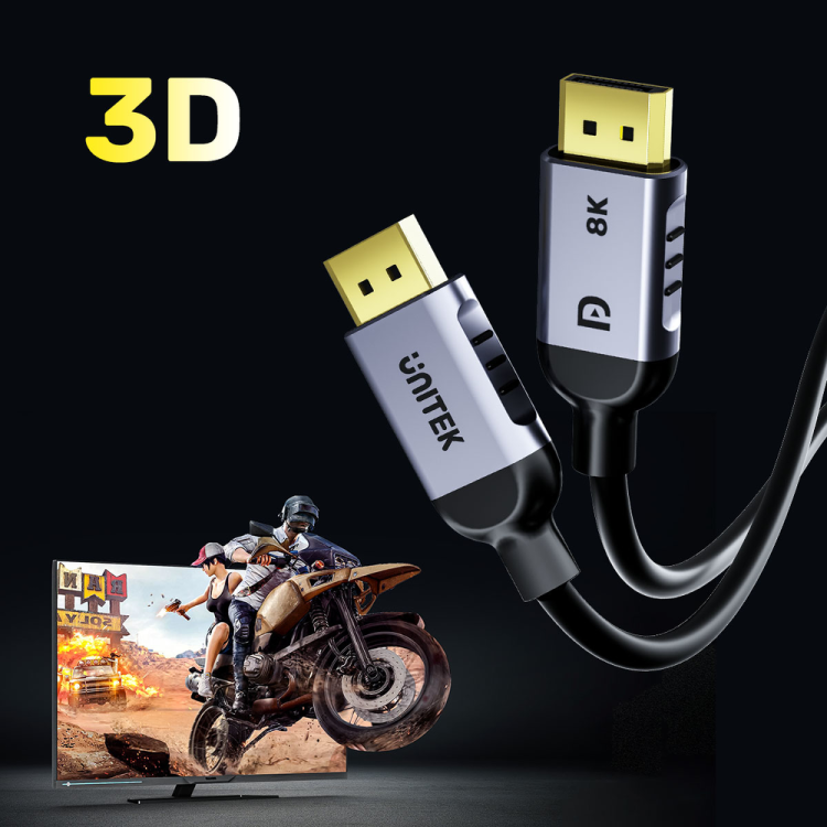 Unitek kabel DisplayPort 1.4 8k 60hz, 4k 240hz, HDR, HDCP 2.3, DSC 1.2, 5m-1782069