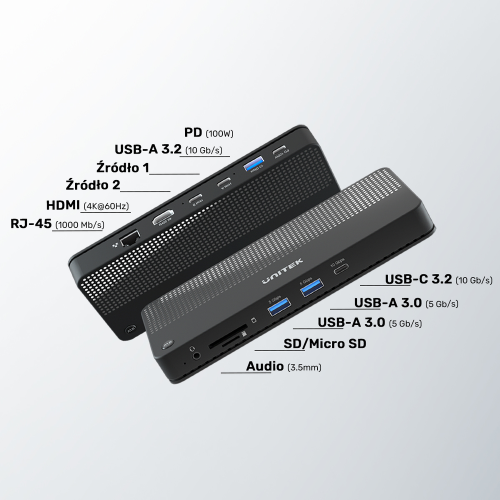 Unitek Przełącznik KVM 4K Hub USB 11 portów-1637501