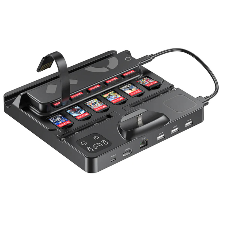 Unitek stacja ładująca Switch z przełącznikiem i czytnikiem kart do gier-1786026