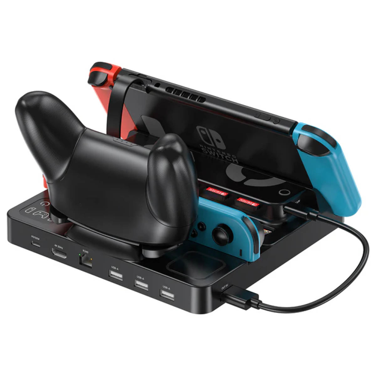 Unitek stacja ładująca Switch z przełącznikiem i czytnikiem kart do gier-1786046