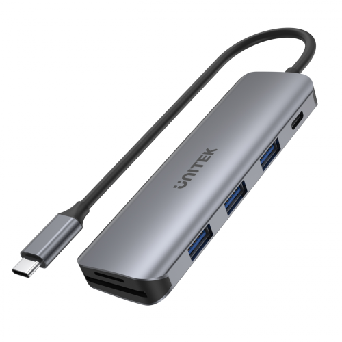 Unitek hub USB-C 3xUSB 3.1 Gen1 PD 100W SD microSD H1107C-1276341
