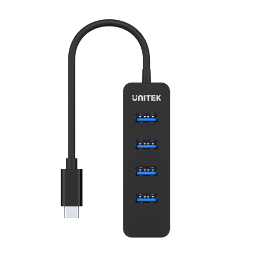 Unitek Hub USB-C, 4 porty USB 3.1, aktywny, 10 W-1278937