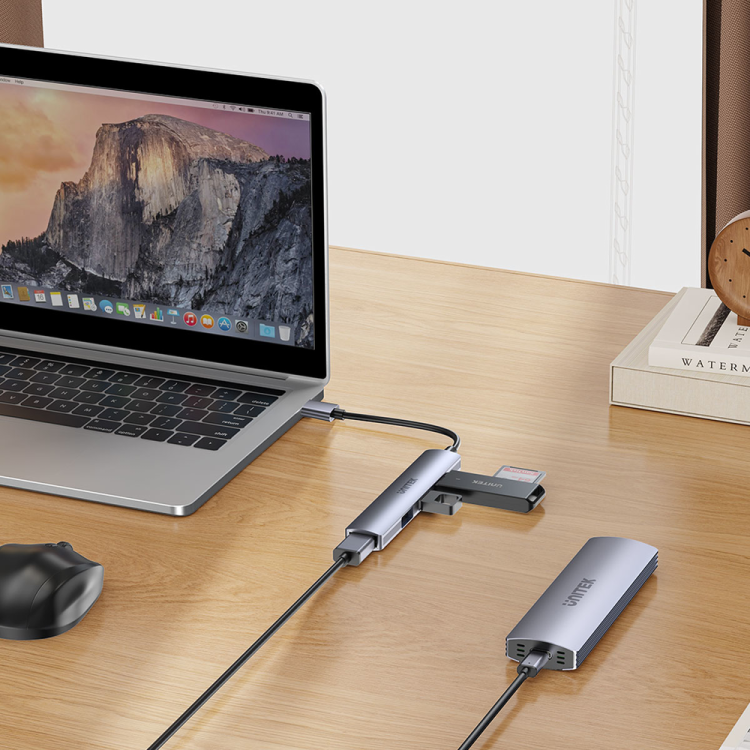 Unitek Hub USB-A 1*USB-A 5 Gbps, 3*USB-A 2.0 alu-1654612