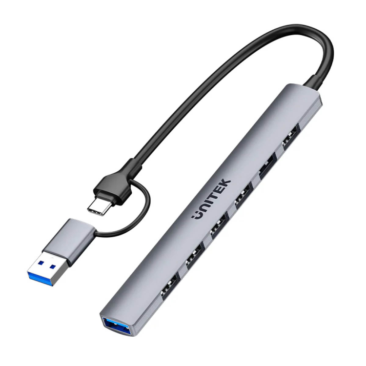 Unitek Hub USB-A/C 7w1 USB A z adapterem USB A 5 Gbps-1785796