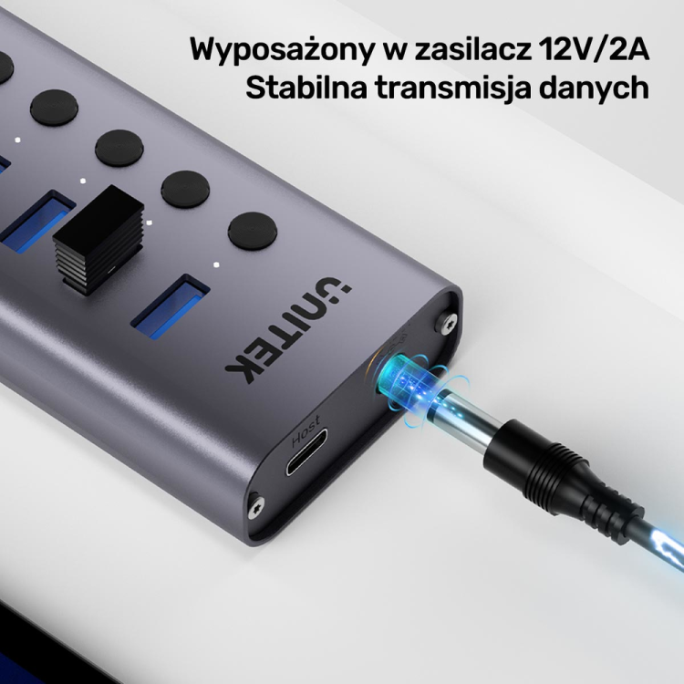 Unitek Hub USB A 3.0 7w1, 5Gbps z przełącznikami portów-1784511