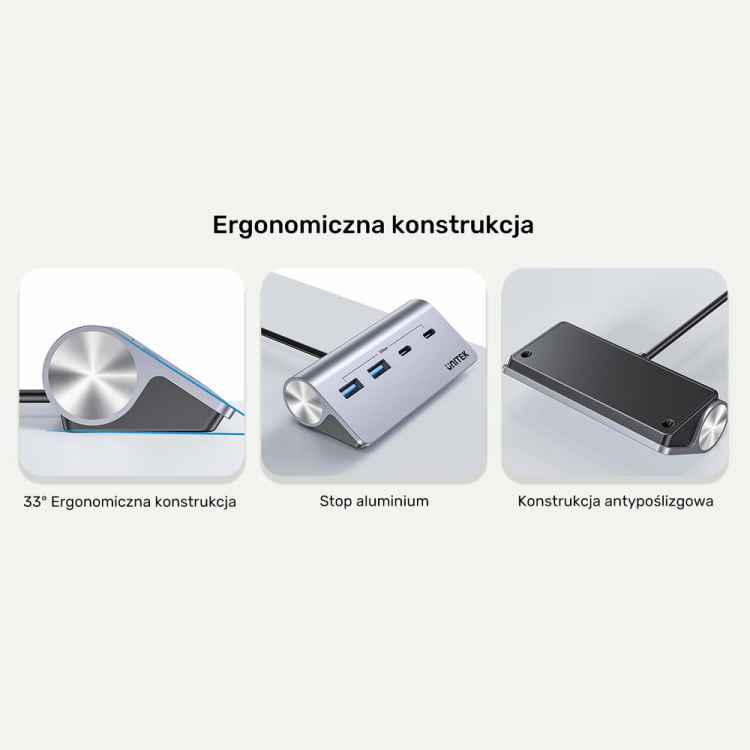Unitek Hub alumininiowy USB-A/USB-C z 4 portami 5Gbps-1808051