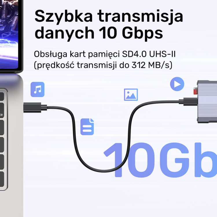 Unitek Czytnik kart pamięci CF Express, SD/microSD, USBA 10 Gbs + HUB-1783299