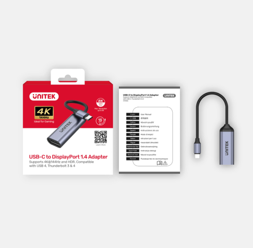 Unitek Adapter USB-C na DisplayPort 1.4 8K 60Hz-1636305