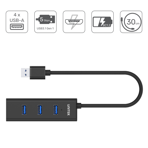 Unitek Y-3089 hub 4x USB 3.0 retail-1777993