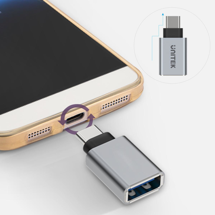 Unitek Y-A025CGY adapter USB TypC do USB (F) ALU-1654065