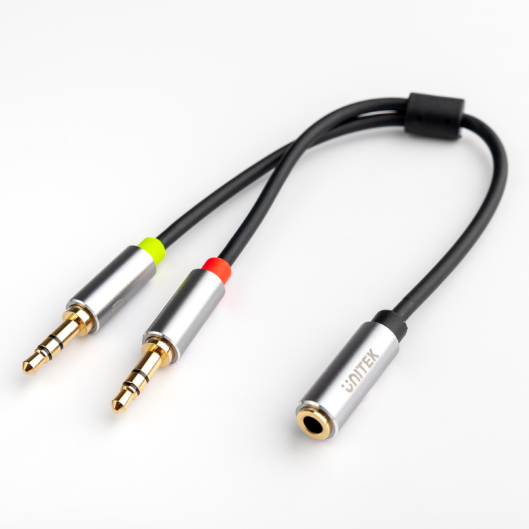 Unitek przewod miniJack 3,5mm (F) - 2x 3,5mm (M)-1654077