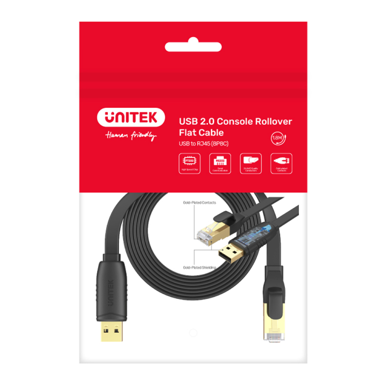 Unitek kabel RJ-45 na USB-A konsolowy 1,8m-1633395