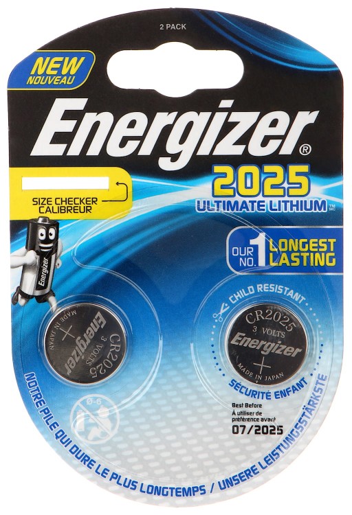 BATERIA LITOWA BAT-CR2025-LITHIUM*P2 ENERGIZER-1651101