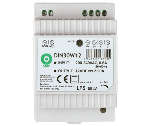 ZASILACZ IMPULSOWY DIN30W12 POS-1775081